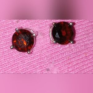 Crislu Sterling Sliver Garnet Earrings